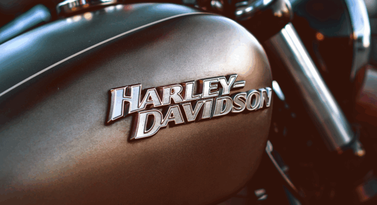 Harley Davidson Fat Boy zeigt einen Harley tank