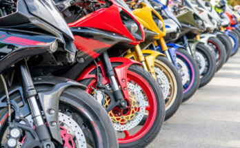 Motorrad Arten ausgestellt